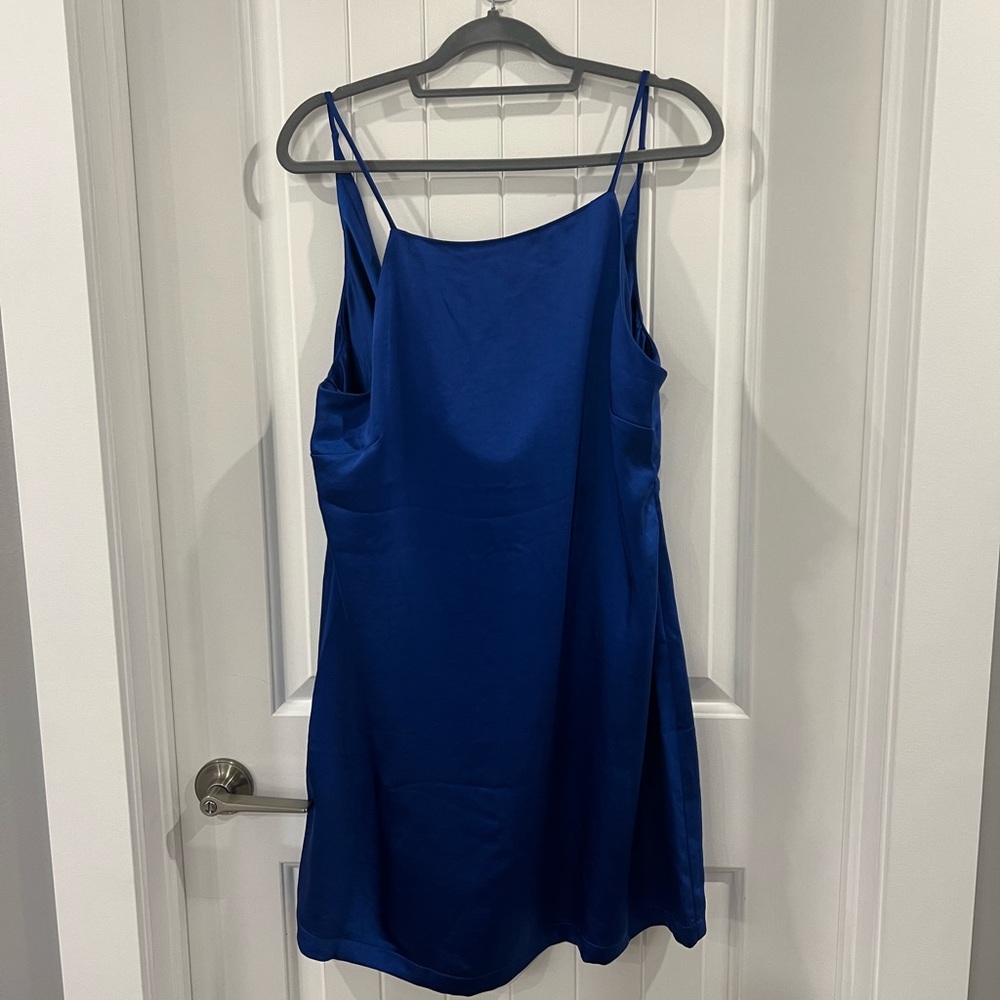 Royal Blue Satin Mini Dress